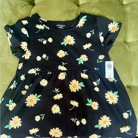 Old Navy: NWT : Girls Short-Sleeve Tiered Swing Dress size Large (10-12) - Picture 2 of 7